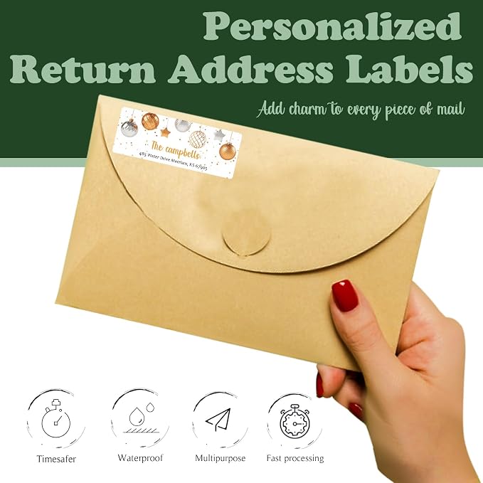 LINMAGCO Personalized Return Address Labels Gold 500 Pcs Mail Labels - Image 2