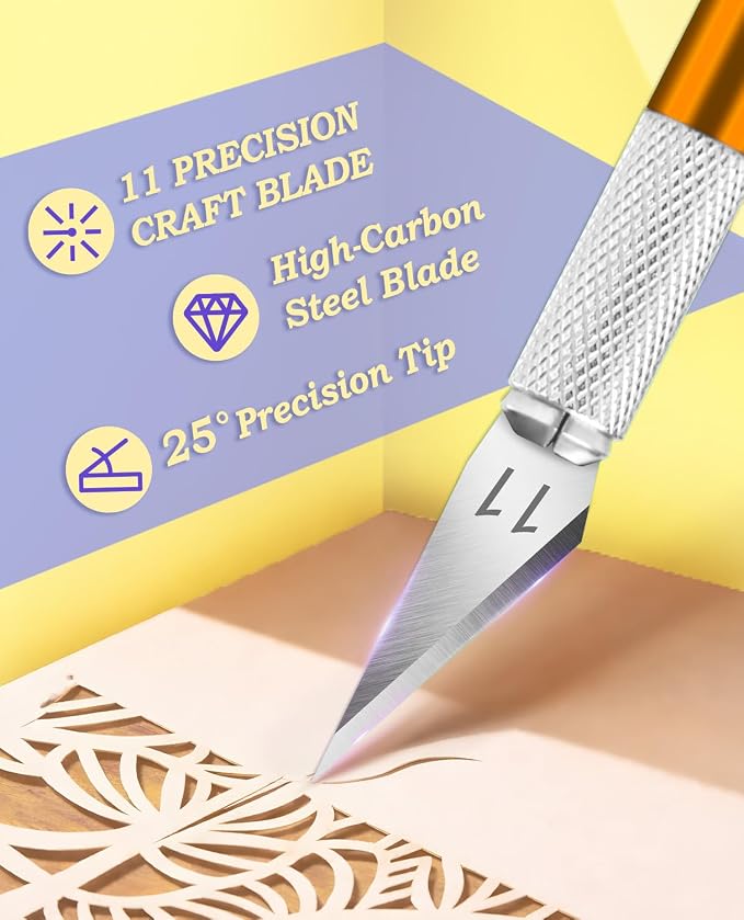DIYSELF Craft Knife with 10 Extra #11 Blades, Precision Hobby Knife Set with - Image 3