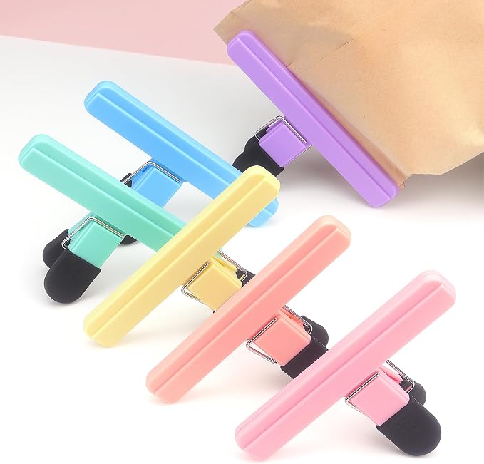 Tamaki 6 Pack Large Chip Bag Clips Assorted Color Food Bag Clips Plastic Heavy - Image 6