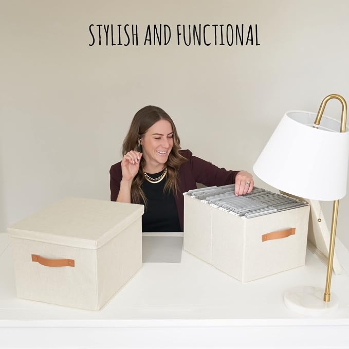 Decorative File Organizer Box Set of 2 - Image 2