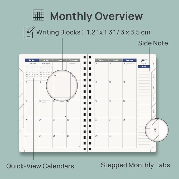 POPRUN Daily Planner 2026-2027 One Page Per Day, 12 Months Hourly Appointment - Image 4