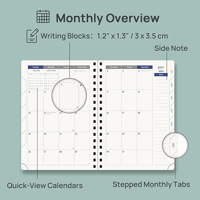 POPRUN Daily Planner 2026-2027 One Page Per Day, 12 Months Hourly Appointment - Image 4