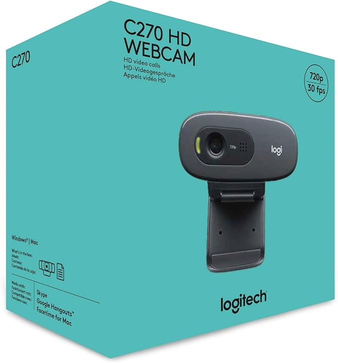 Logitech C270 Webcam, Widescreen Video Calling, Light Correction, - Image 7