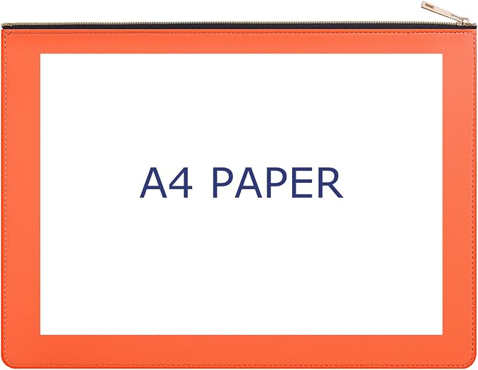 PU Leather A4 File Folder Zipper Document Holder Envelope Folder Case - Image 6
