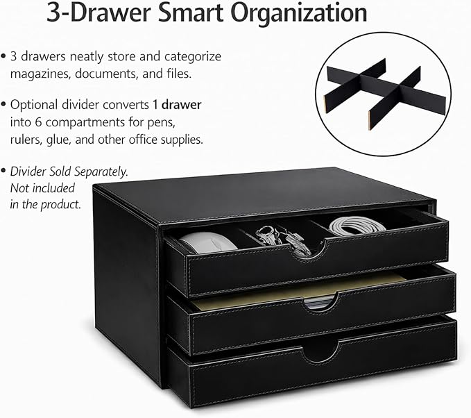 UnionBasic Document Organizer, 3-Drawer File Cabinet Document Storage Box - Image 4