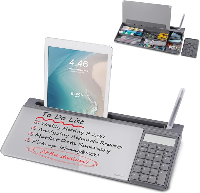 Small Glass Desktop Whiteboard Dry-Erase-Board by TSJOFFICE-WipeCleanThinkGreenWorkSmart