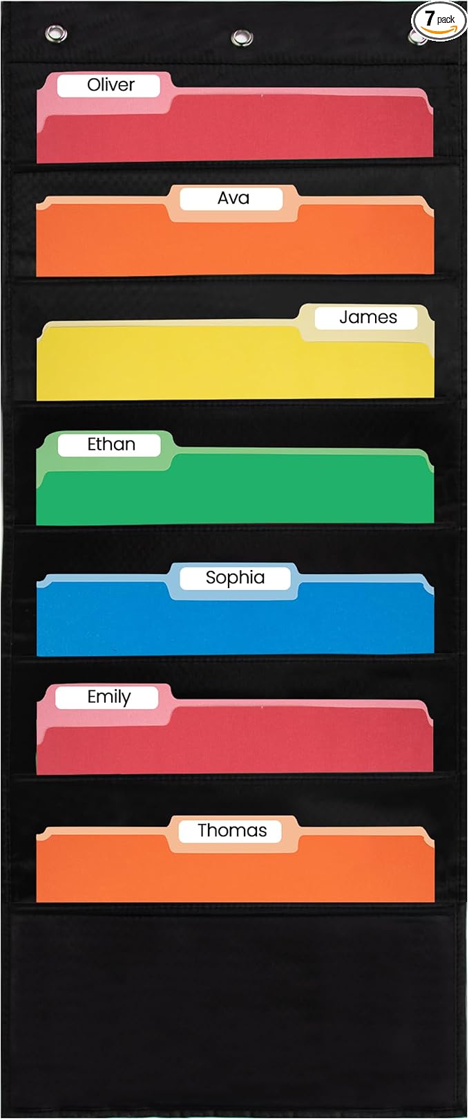 Essex Wares - 7 Pocket File Pocket Chart, Tall - Versatile Wall Hanging File by EssexWares
