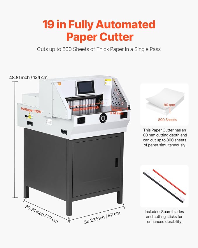 VEVOR Electric Paper Cutter, Heavy-Duty Trimmer - Image 2