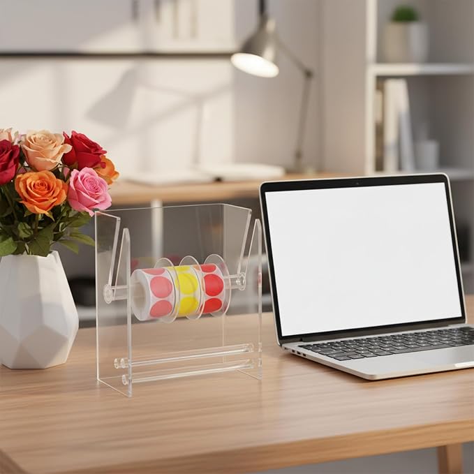 Adjustable Label Dispenser, 4 Disks Sticker Roll Holder Label Dispensers | - Image 6