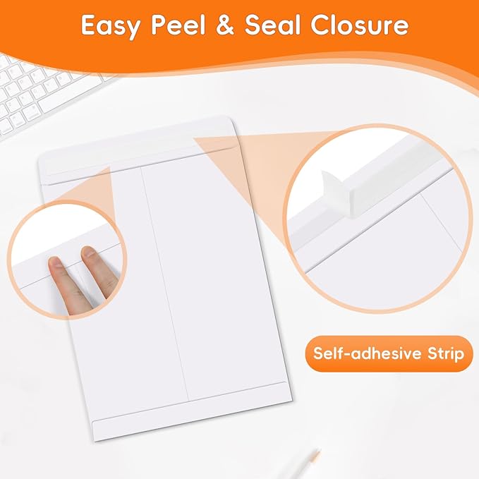 50 Pack 6x9 Envelopes Self Seal, Office Business - Image 3