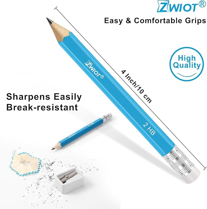 ZWlOT Golf Pencils with Eraser, #2 HB Half, Pre-Sharpened, 120/200/320 Count - Image 2