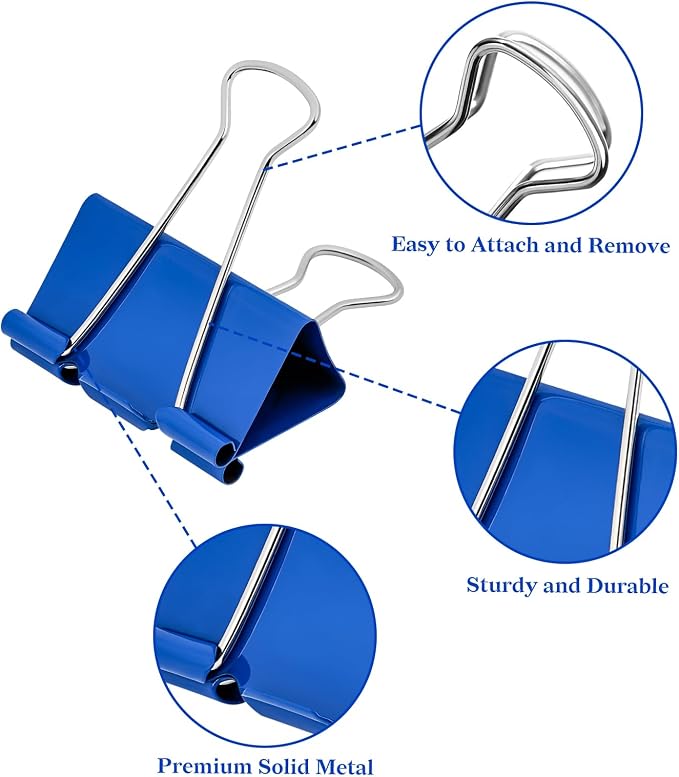 Temiary 60 Pcs Binder Clips, 0.6 Inch Mini Metal Binder Paper Clip - Image 3