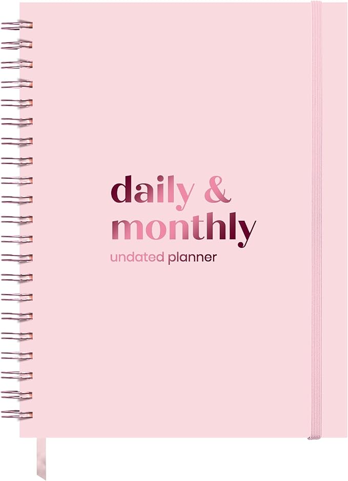 Undated Daily Planner | 2026 Calendar | Large Daily and Monthly Planner by Unknown