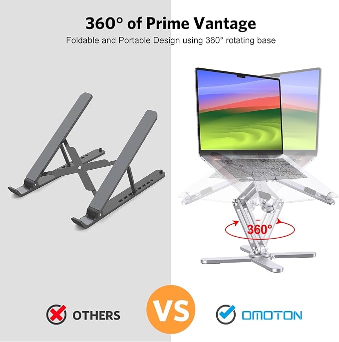 OMOTON LA10 360° Rotating Laptop Stand Riser - Image 2