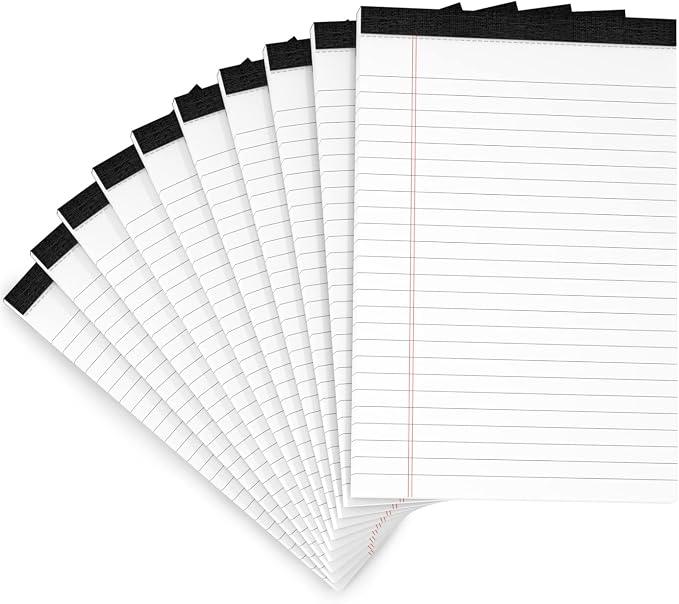 10 Pack Legal Pads Writing Pad 5x8 Inch Lined Writing Note Pads Grocery List by Aidunmis
