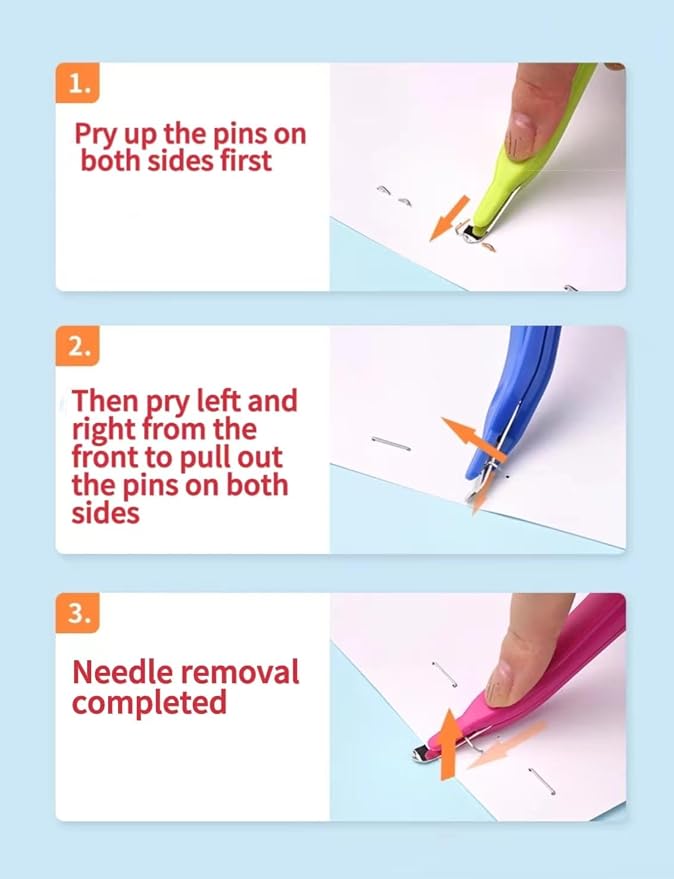 3Pink Professional Magnetic Staple Remover Puller Rubberized Staples Remover - Image 3