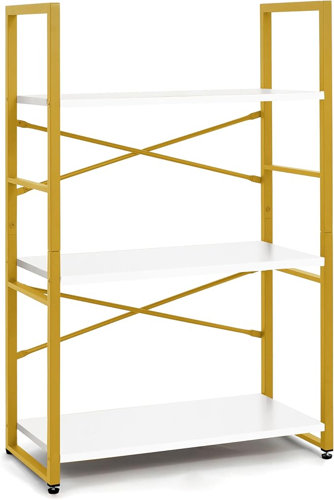 CAPHAUS 3 Tier Small Bookshelf, 24 Inch Width Free Standing Shelf, Bookcase - Image 8