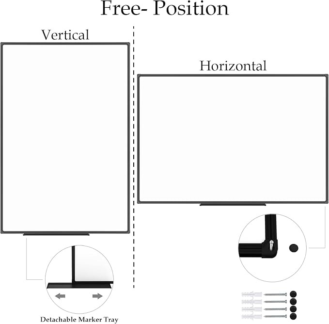 JILoffice Large Magnetic White Board, Dry Erase Board 60 x 48 Inch - Image 3