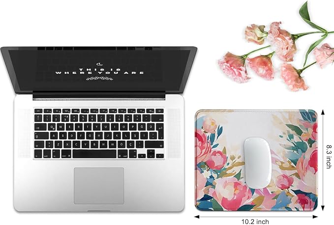 JIKIOU 3 Pack Mouse Pad with Stitched Edge, Portable Size-10.2x8.3in Peony | - Image 2