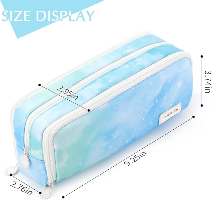 CICIMELON Large Capacity Pencil Case 3 Compartment Pouch Pen Bag - Image 5