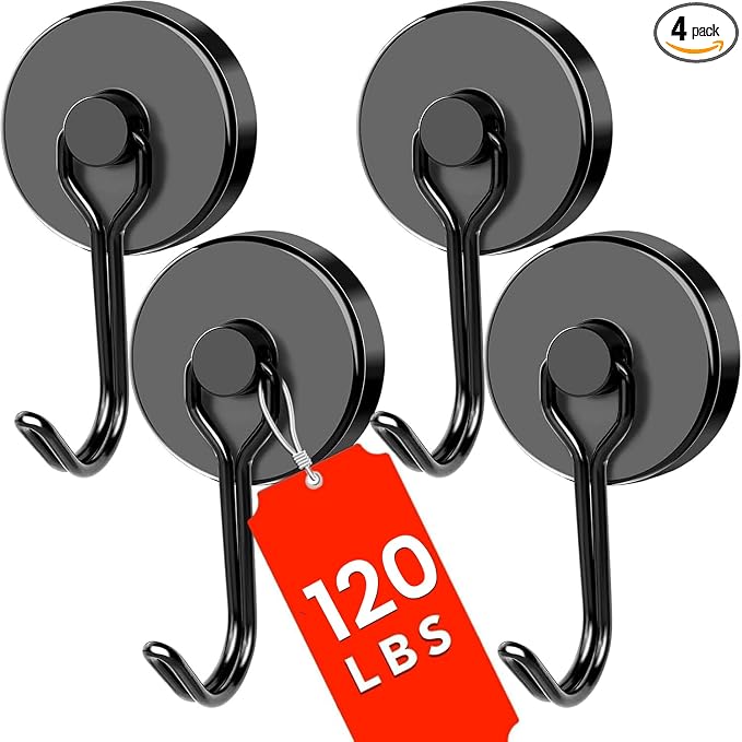 DIYMAG Magnetic Hooks, 120LBS Heavy Duty 4 Pack 2026 Cruise Ship Essentials | by DIYMAG