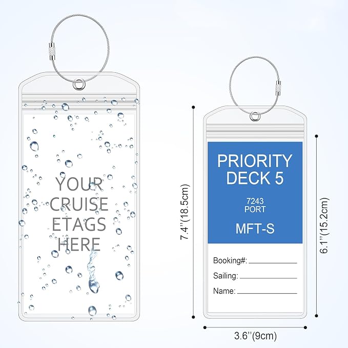 Clabby 6 Sets Cruise Clear Luggage Tags Holders Bag - Image 2