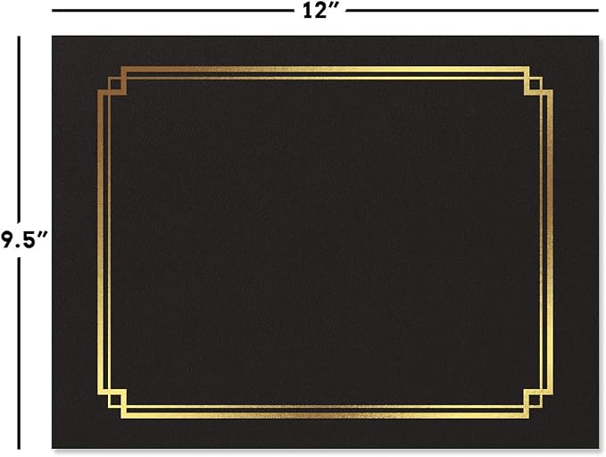 Classic Black & Gold Certificate Folders - Image 2