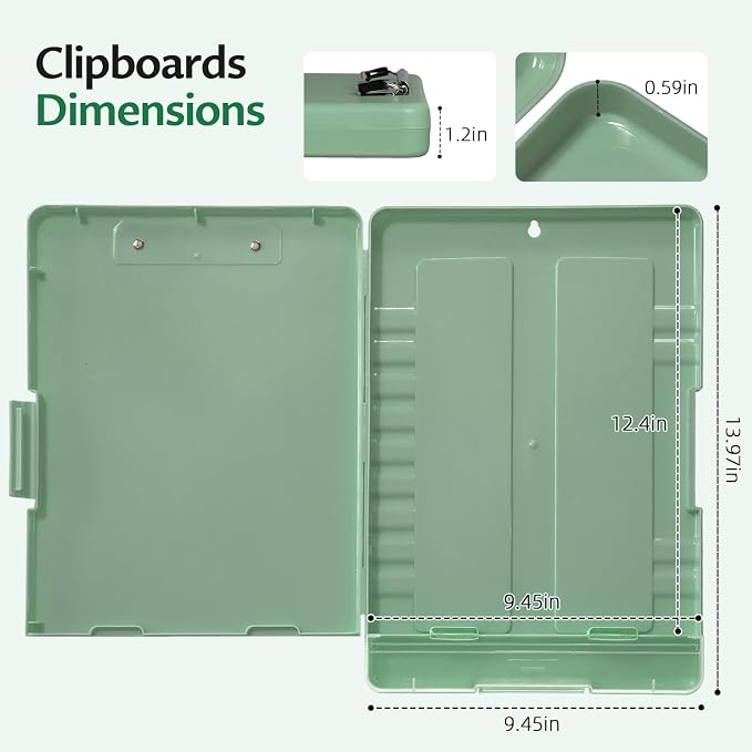 Clipboard with Storage, 8.5 x 11 Clip Board with Pen Holder and Organization Box - Image 3