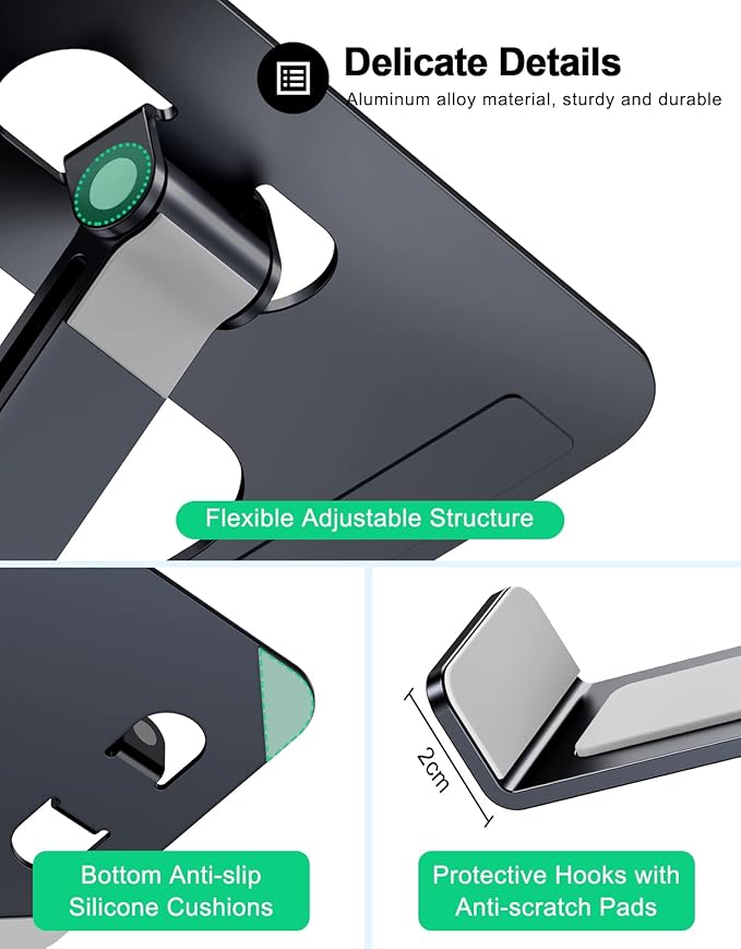 RIWUCT Foldable Aluminum Alloy Laptop Stand - Image 6