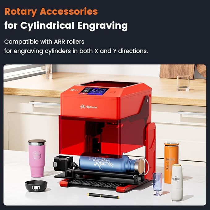 AlgoLaser 10W Laser Engraver Machine: Portable & Smart with 3.5" Touch Screen, Hand Drawing/Wireless/SD Card/Offline Engraving, AlgoOS 2.0 Self Developed System for Wood, Acrylic, Leather-DeskLoop Office