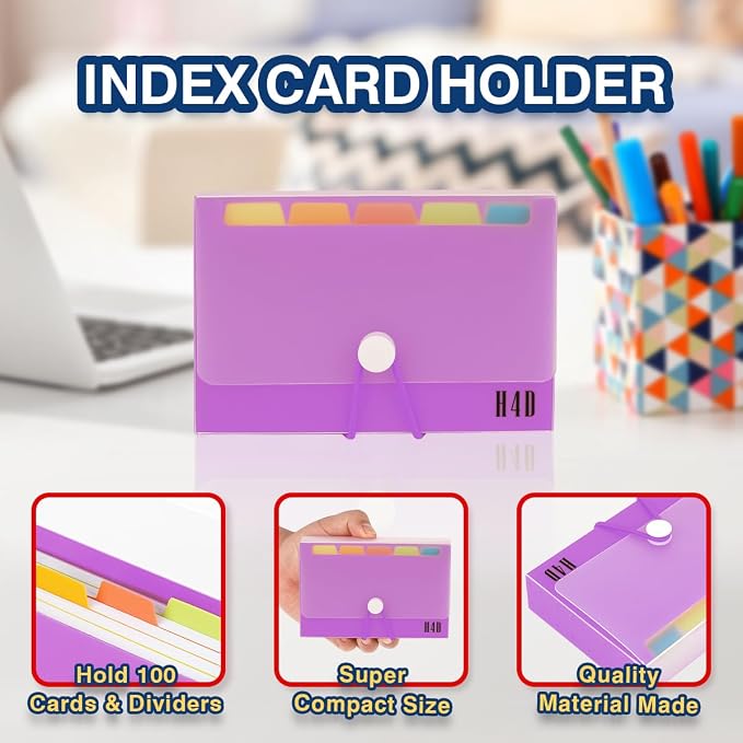 H4D 3x5 Index Card Case with 100 Heavyweight Ruled Index Cards and Dividers - Image 3