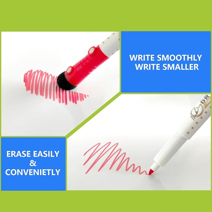 Magnetic Dry Erase Whiteboard Markers, 1mm Fine Tip, 5 Pack Classic | Fridge - Image 3