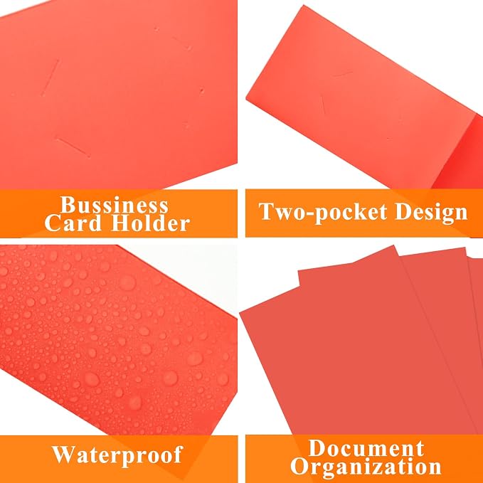 pmybupo 25pcs Red Folders with Two-Pockets Fit Letter Size Paper, Paper File - Image 3