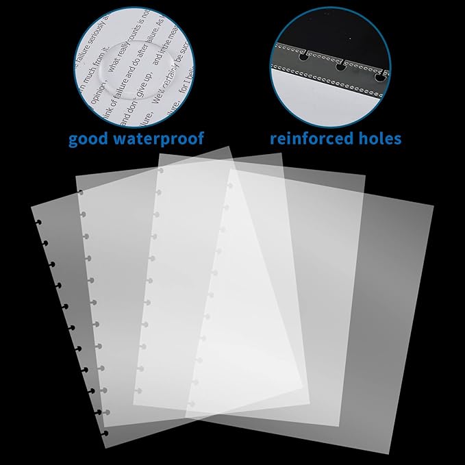 100 Piece Discbound Sheet Protectors Discbound Page Protector Letter Size Clear Plastic Page Protectors for Letter Size Discbound Binding Cover-DeskLoop Office