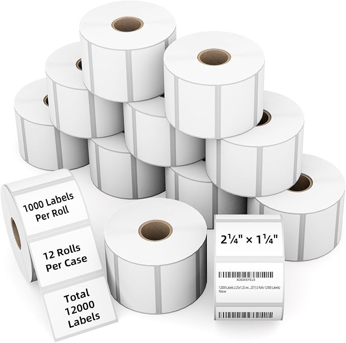 2.25" x 1.25" 3-Proof White Direct Thermal Labels by LabelChoice
