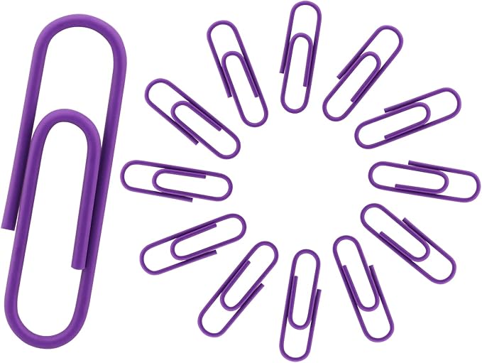 200 Pack Purple Paper Clips by Qjaiune