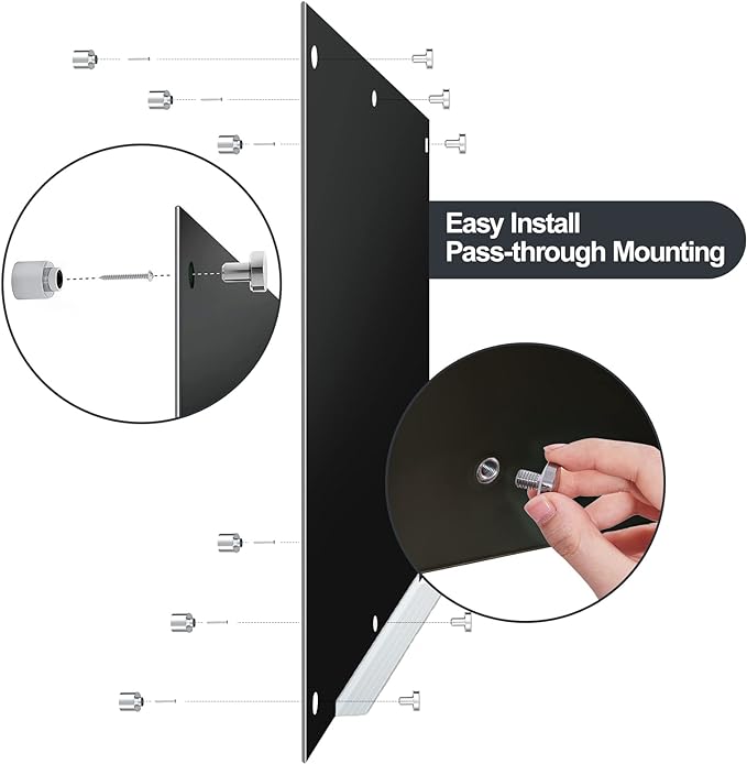 J&J worldwide Black Glass Whiteboard Magnetic Dry Erase Board 6' x 3', Large Frameless Glass White Board Wall Mounting for Office, Home, School, Includes Magnets, Marker Tray, Eraser-DeskLoop Office