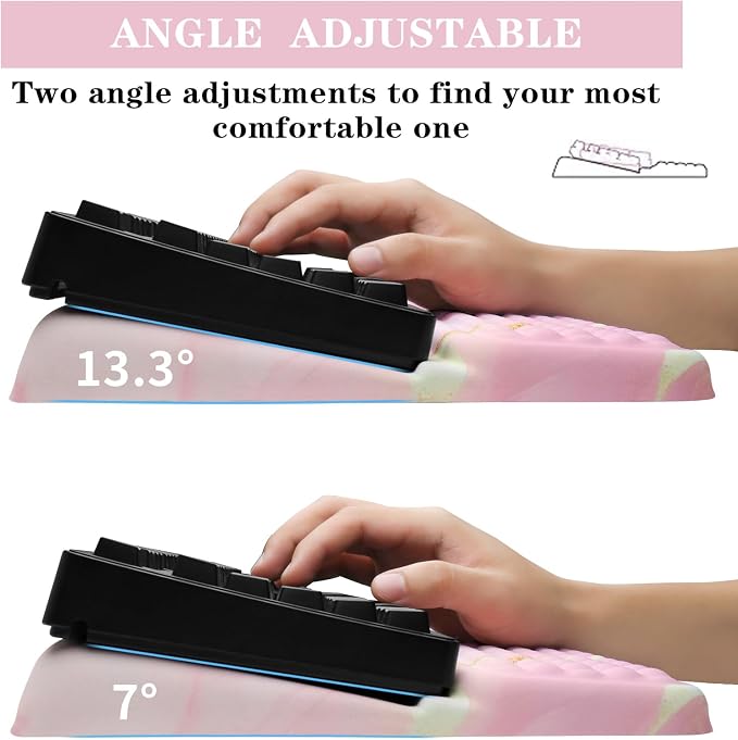 Ergonomic Keyboard Stand with Wrist Rest, Computer Wrist Support Pad, Tilted - Image 2
