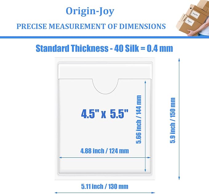 Origin-Joy 50 PCS Self-Adhesive Index Label Pockets - Image 2