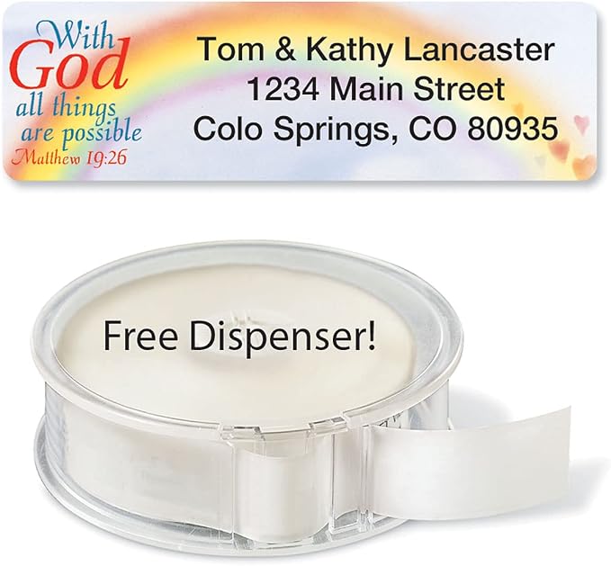 with God All Things are Possible Religious Rolled Personalized Return Address - Image 3