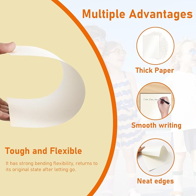 100 Sheets Cream Shimmer Cardstock 8.5 x 11 Off White Paper, 92lb Heavyweight - Image 3