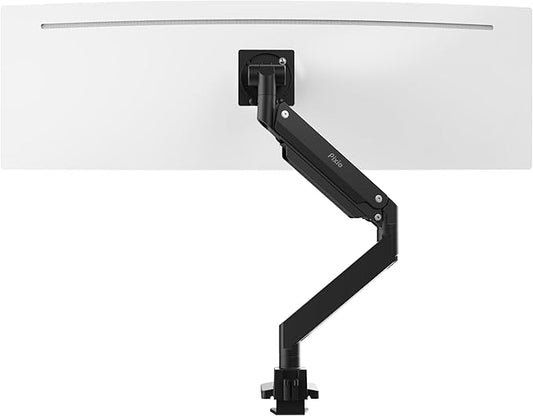 Pixio PS2S Titan Black Ultrawide Mega Heavy-Duty Premium Single Monitor Arm Stand fits up to 57 inch Monitors Holds up to 59.4lbs VESA Compatible Integrated Cable Management-DeskLoop Office