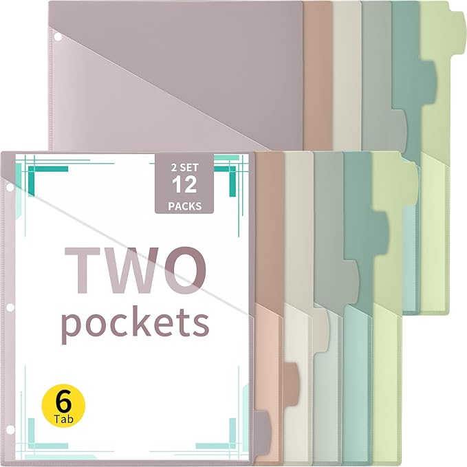 Epakh 12 Pcs Binder Dividers for 3 Rings Binders Index Dividers by Epakh