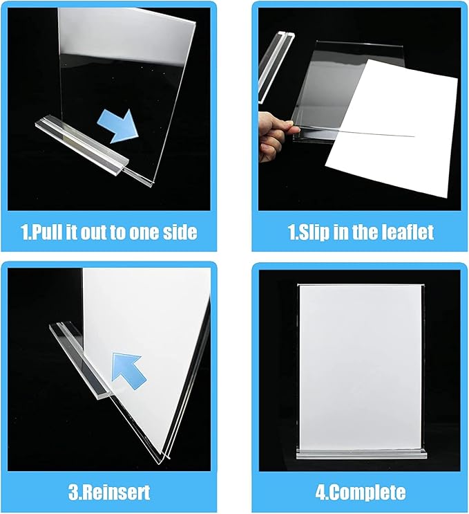 Lechay 8.5 x 11 inches Clear Table Menu Display Stand Desktop Display Stand - Image 3