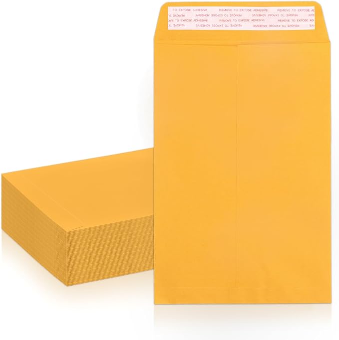 Goefun 6x9 Manilla Envelopes Self Seal, 50 Pack Brown Kraft Catalog Envelopes by Goefun