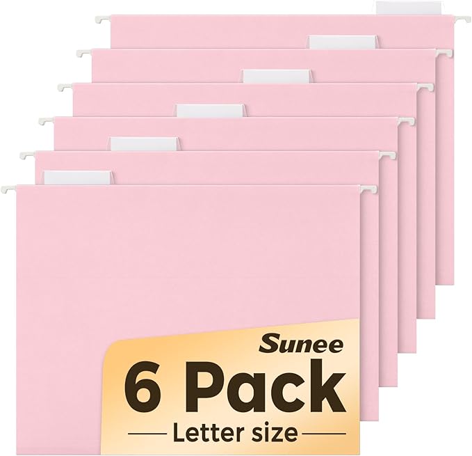 SUNEE 6 Pack Hanging File Folders, Hanging File Folders Letter Size by SUNEE