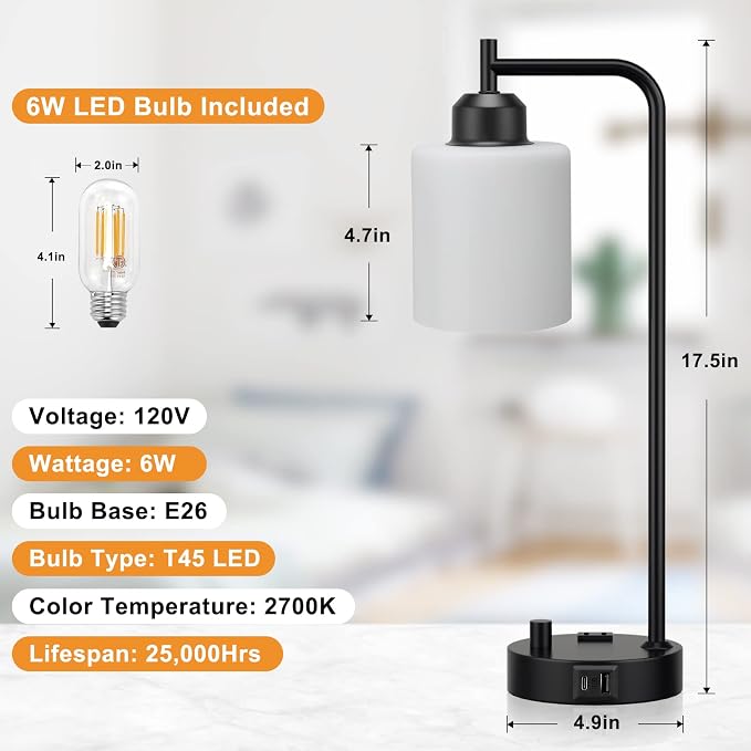 Industrial Bedroom Table Lamps for Bedside - Image 7