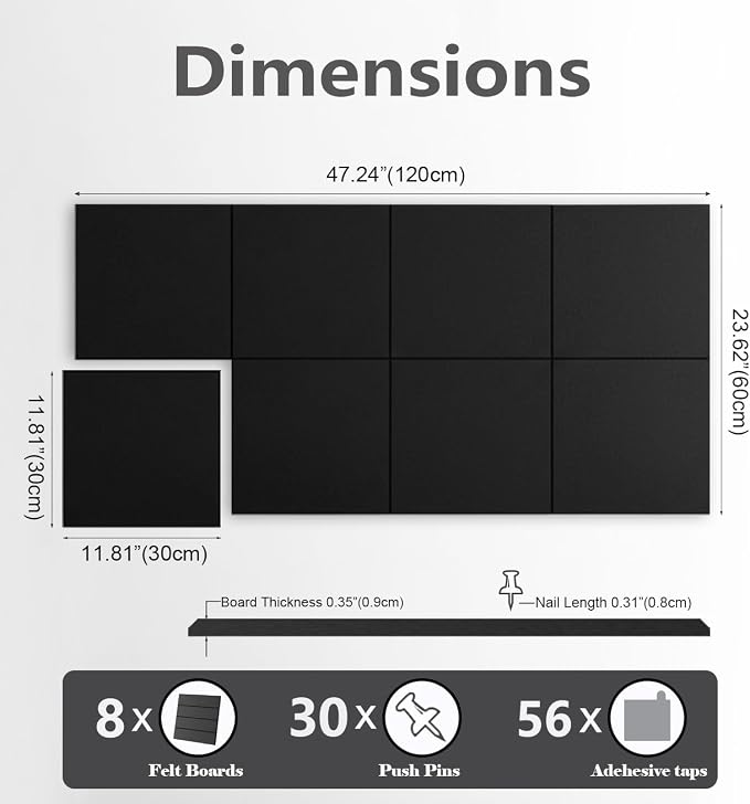 G Gamit Large Felt Wall Tiles Bulletin Board, Large Cork Board Alternative - Image 2