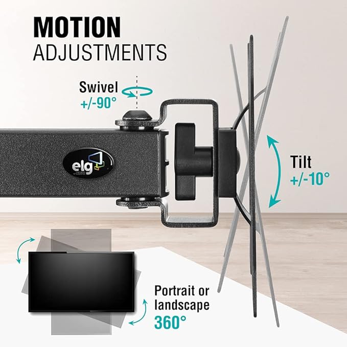 ELG Full Motion Swivel Monitor Desk Mount Stand up to 34'' Screen, Adjustable Arm Height Position, Computer Monitor Stand, Gaming/Home Office, F50N, Black-DeskLoop Office