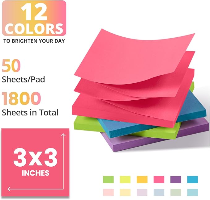 Pop Up Sticky Notes, 3x3 Inches Refills - Image 2
